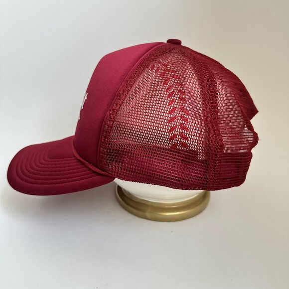 West Livin Decky Trucker Hat Rope Adjustable Snap Back Wine Red Cotton Blend - Picture 5 of 9